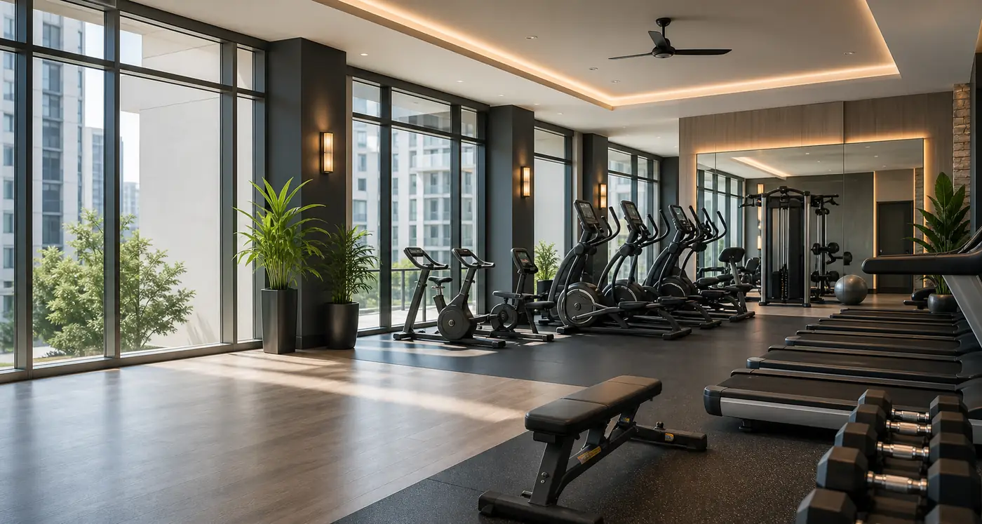 Clean modern fitness center with cardio and strength equipment